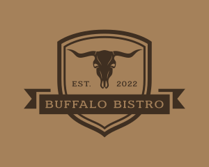 Buffalo - Western Buffalo Skull logo design