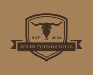 Horns - Western Buffalo Skull logo design