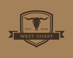 Western Buffalo Skull logo design