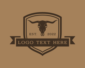 Saloon - Western Buffalo Skull logo design