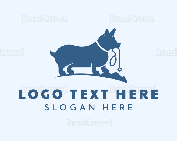 Blue Corgi Dog Logo