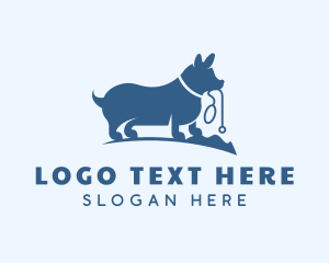 Dog Training - Blue Corgi Dog logo design