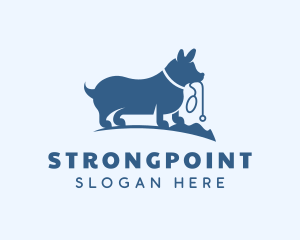 Blue Corgi Dog Logo