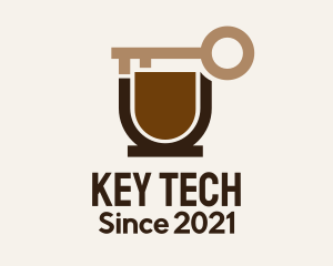 Coffee Cup Key logo design