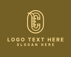 Lounge Music - Saxophone Musical Instrument Letter C logo design