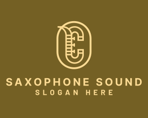 Saxophone - Saxophone Musical Instrument Letter C logo design