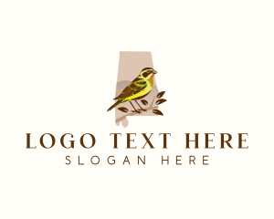 Southern Longleaf Pine - Alabama Yellowhammer Bird logo design