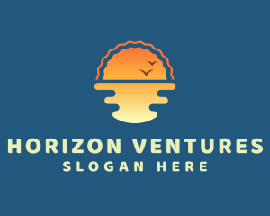 Horizon - Tropical Beach Sunset logo design