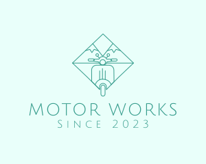 Motor - Mountains Scooter Motorbike logo design