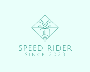 Motorbike - Mountains Scooter Motorbike logo design