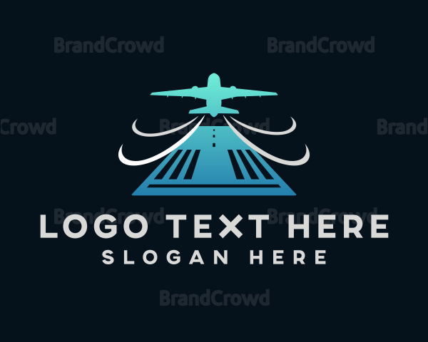 Airplane Takeoff Runway Logo