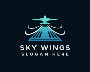 Airplane Takeoff Runway logo design