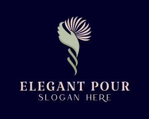 Elegant Flower Hand logo design