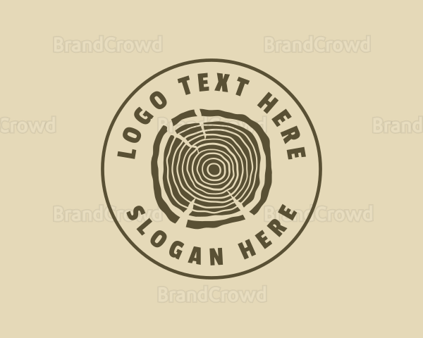 Hipster Wood Log Logo