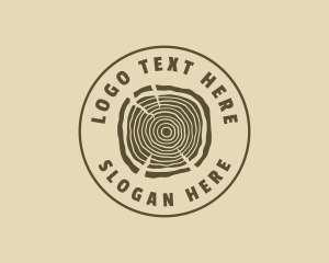 Carpenter - Hipster Wood Log logo design