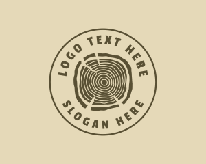 Hipster Wood Log Logo