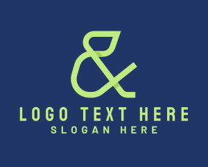 Ligature - Green Ampersand Font logo design