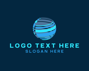 Digital - 3D Globe Sphere logo design