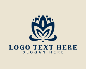 Flower Arrangement - Lotus Bloom Petal logo design