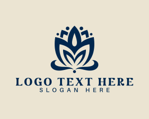 Holistic - Lotus Bloom Petal logo design