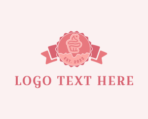 Pink Cake - Cupcake Bakery Confectionery logo design