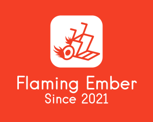 Burning - Burning Cargo Cart App logo design