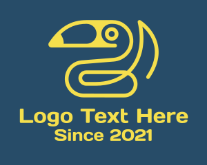 Toucan - Yellow Toucan Paperclip logo design