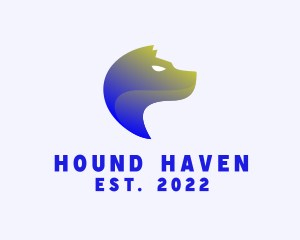 Gradient Hound Dog logo design