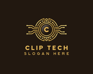 Fintech Circuit Tech logo design