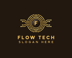 Fintech Circuit Tech logo design