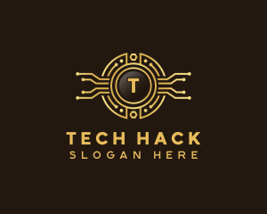 Fintech Circuit Tech logo design