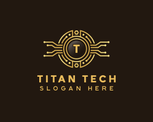 Fintech Circuit Tech logo design