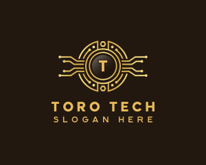 Fintech Circuit Tech logo design