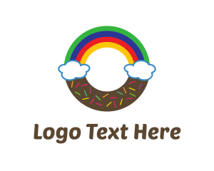 Donut - Rainbow Clouds Donut logo design