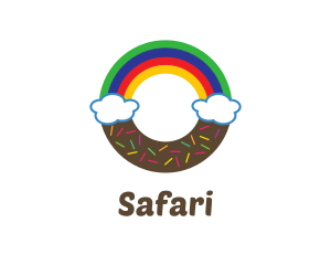 Rainbow Clouds Donut Logo