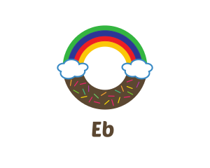 Circle - Rainbow Clouds Donut logo design