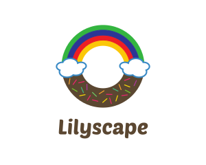 Children - Rainbow Clouds Donut logo design