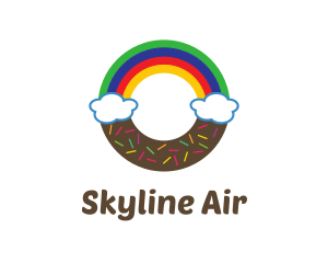 Breakfast - Rainbow Clouds Donut logo design