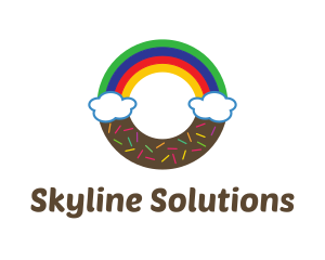 Rainbow Clouds Donut logo design