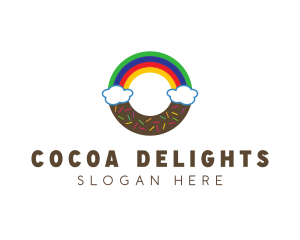 Rainbow Clouds Donut logo design