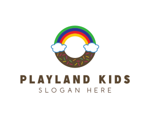 Rainbow Clouds Donut logo design