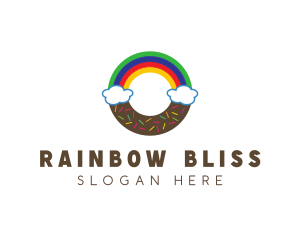 Rainbow Clouds Donut logo design