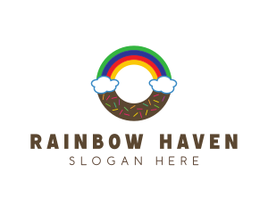 Rainbow Clouds Donut logo design