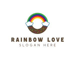 Rainbow Clouds Donut logo design