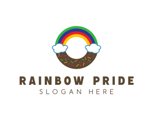 Rainbow Clouds Donut logo design