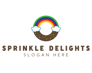 Rainbow Clouds Donut logo design