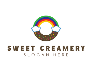 Rainbow Clouds Donut logo design