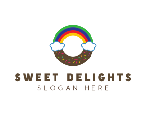 Rainbow Clouds Donut logo design