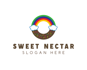 Rainbow Clouds Donut logo design