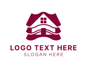 Negative Space - Red Roof House logo design
